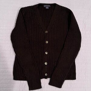 Ann Taylor 100% Cotton Black Cardigan, size M